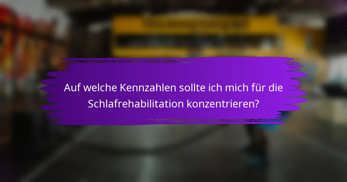 Auf welche Kennzahlen sollte ich mich für die Schlafrehabilitation konzentrieren?