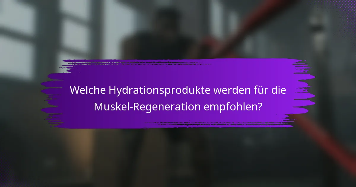 Welche Hydrationsprodukte werden für die Muskel-Regeneration empfohlen?