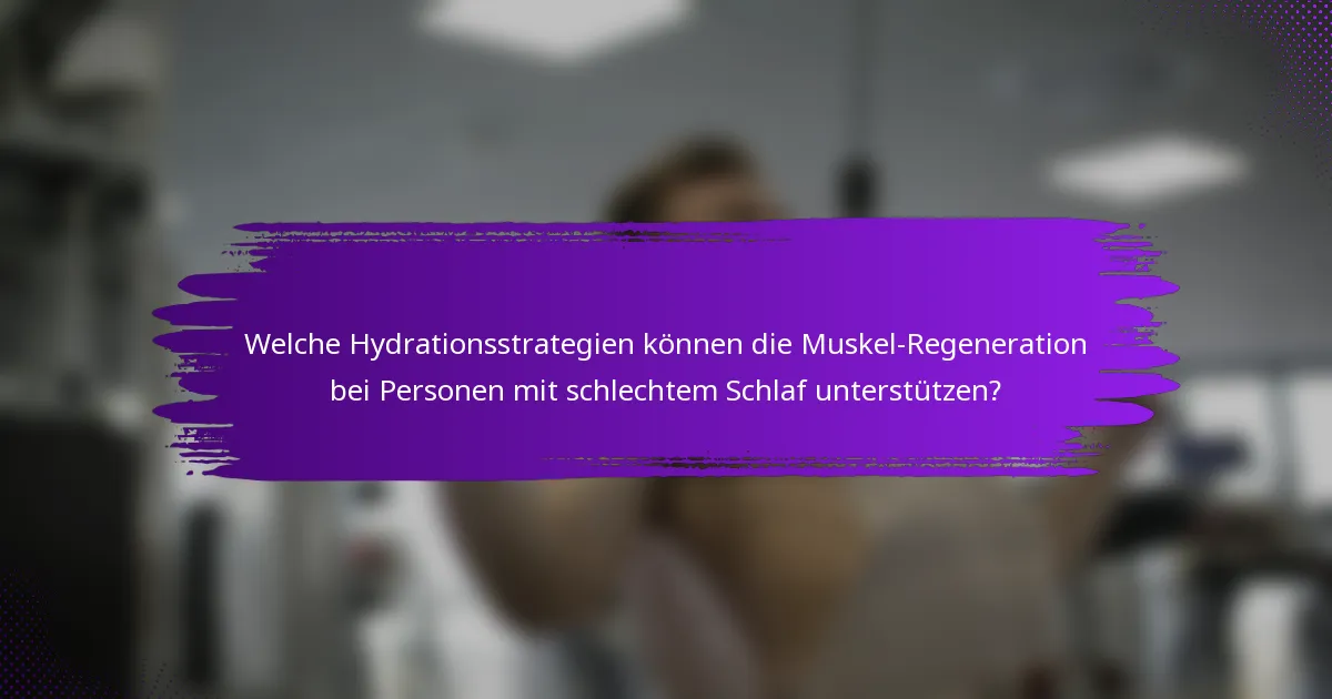 Welche Hydrationsstrategien können die Muskel-Regeneration bei Personen mit schlechtem Schlaf unterstützen?
