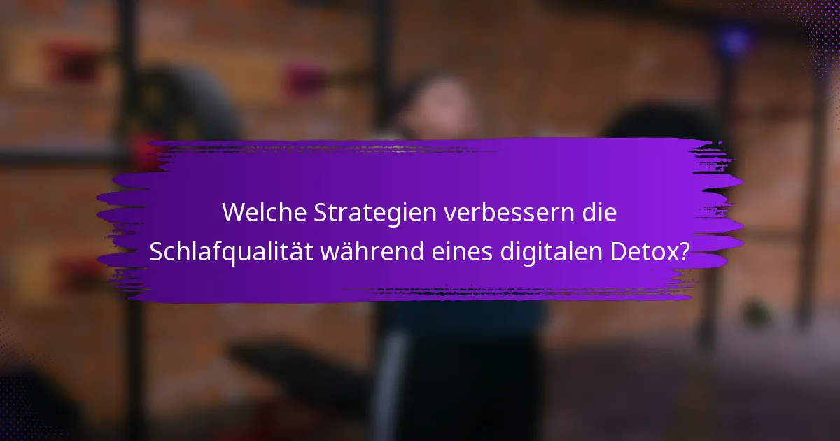 Welche Strategien verbessern die Schlafqualität während eines digitalen Detox?