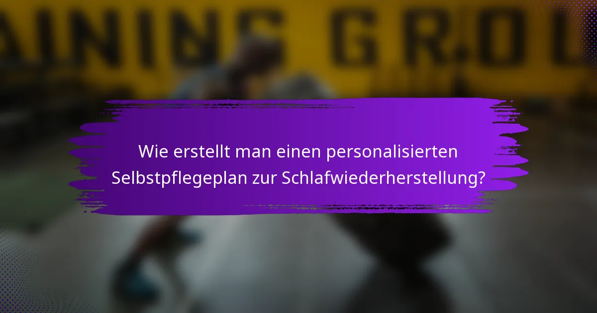 Wie erstellt man einen personalisierten Selbstpflegeplan zur Schlafwiederherstellung?