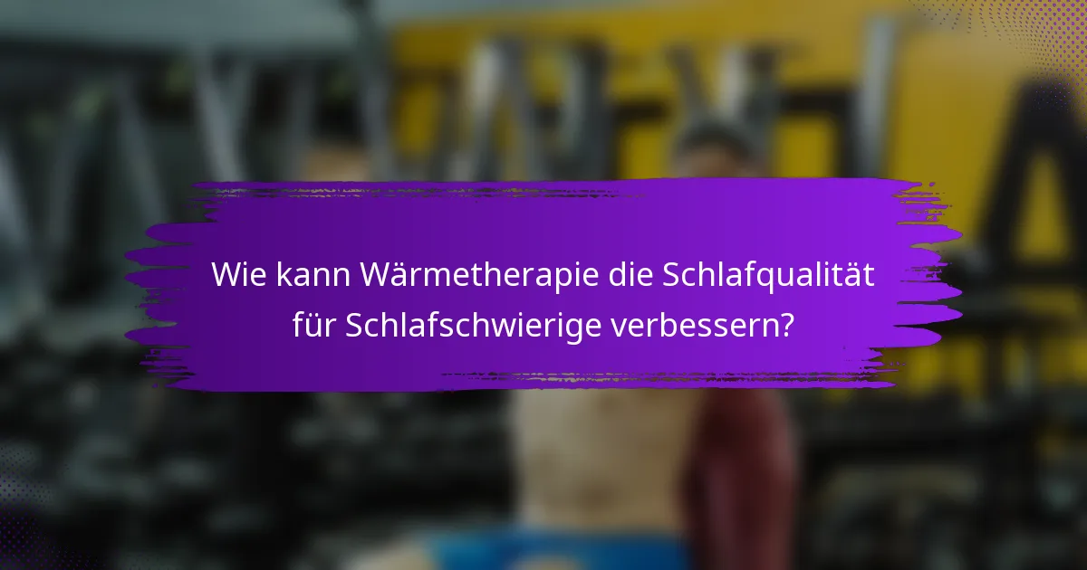 Wie kann Wärmetherapie die Schlafqualität für Schlafschwierige verbessern?