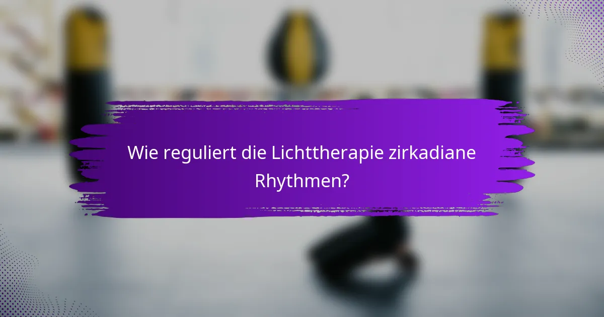 Wie reguliert die Lichttherapie zirkadiane Rhythmen?